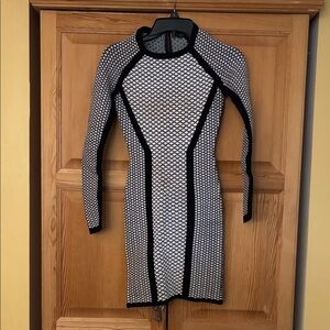 BCBGMaxAzria Monochrome Long Sleeve Dress